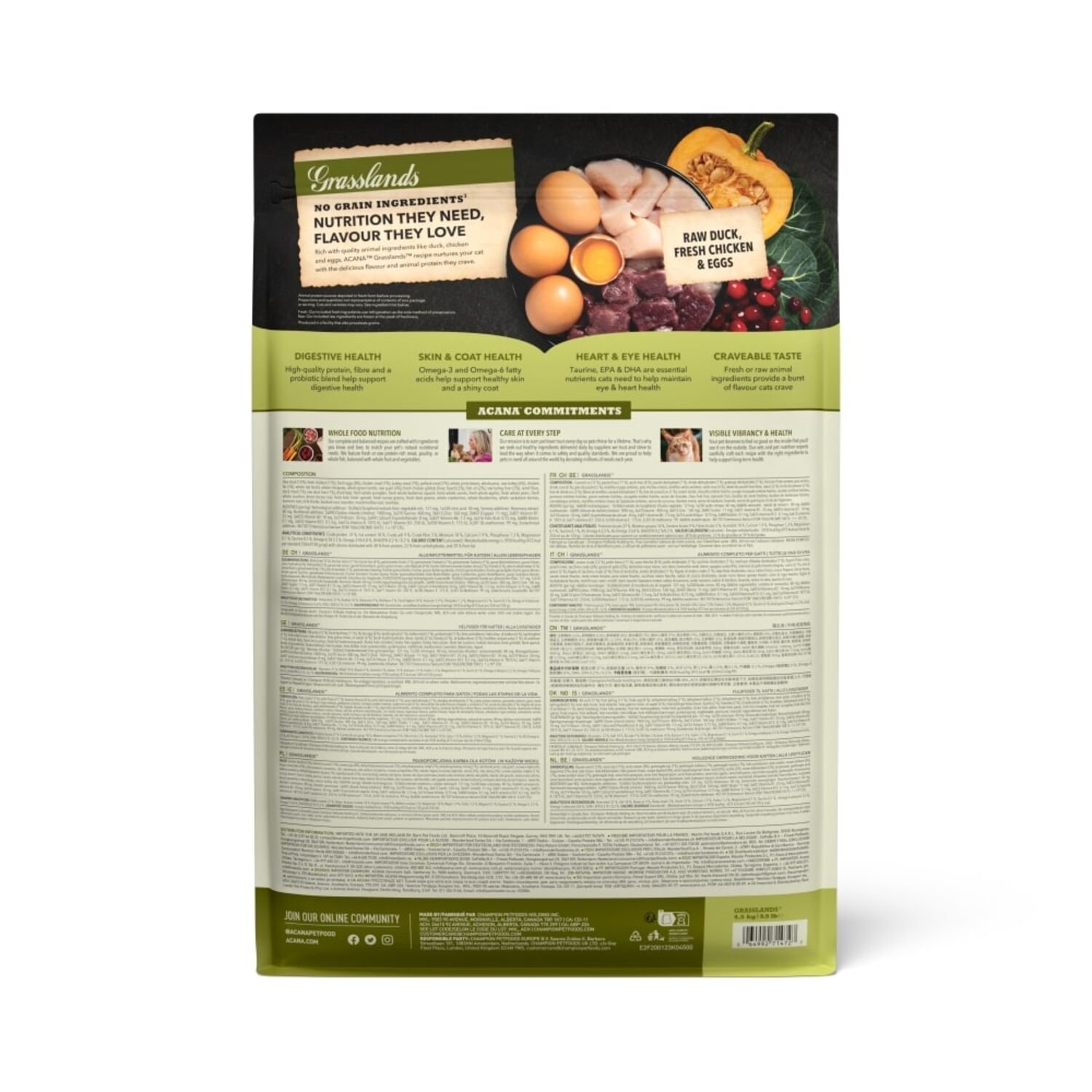 아카나 캣 고양이사료 하이프로틴 그래스랜드 4.5kg