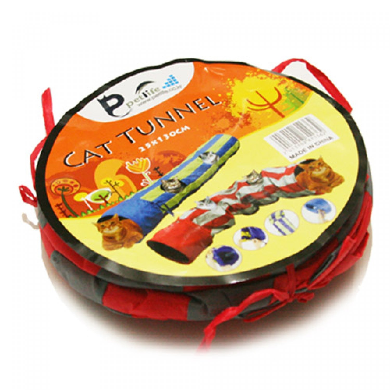 펫라이프 장난감 2구 바스락 캣터널 레드