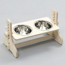 힐링타임 반려동물 높이조절 원목식탁 스텐 2구