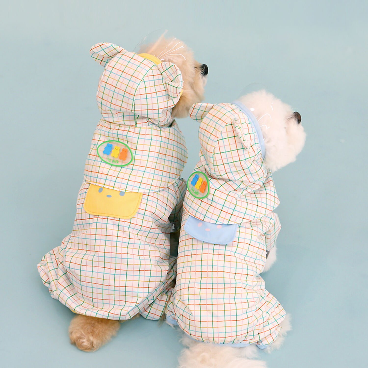 이츠독 젤리곰 판쵸 올인원 우비 블루 S